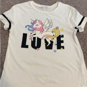 Girls h&m unicorn love shirt